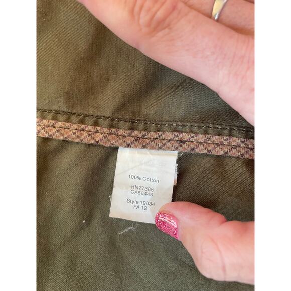 J. Crew Black Label Women XS Downtown Field Utility Jacket Wax Coated Army Green - Picture 2 of 5